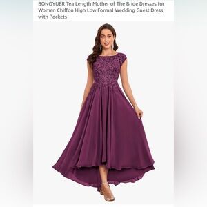 Purple Chiffon Formal Dress